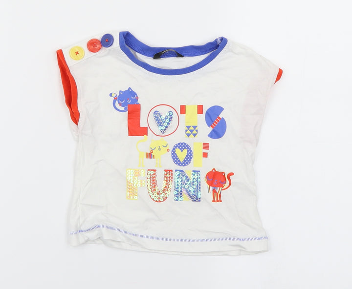 George Girls White Basic T-Shirt Size 12-18 Months