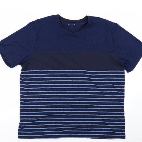 Easy Mens Blue Striped   T-Shirt Size 3XL
