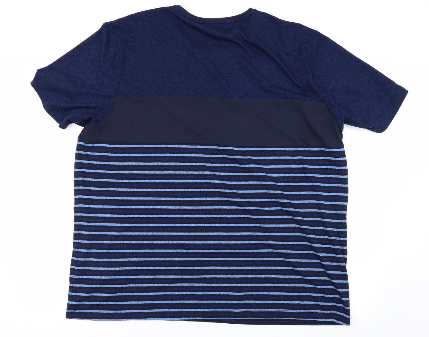 Easy Mens Blue Striped   T-Shirt Size 3XL