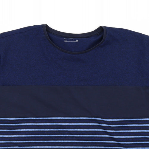 Easy Mens Blue Striped   T-Shirt Size 3XL