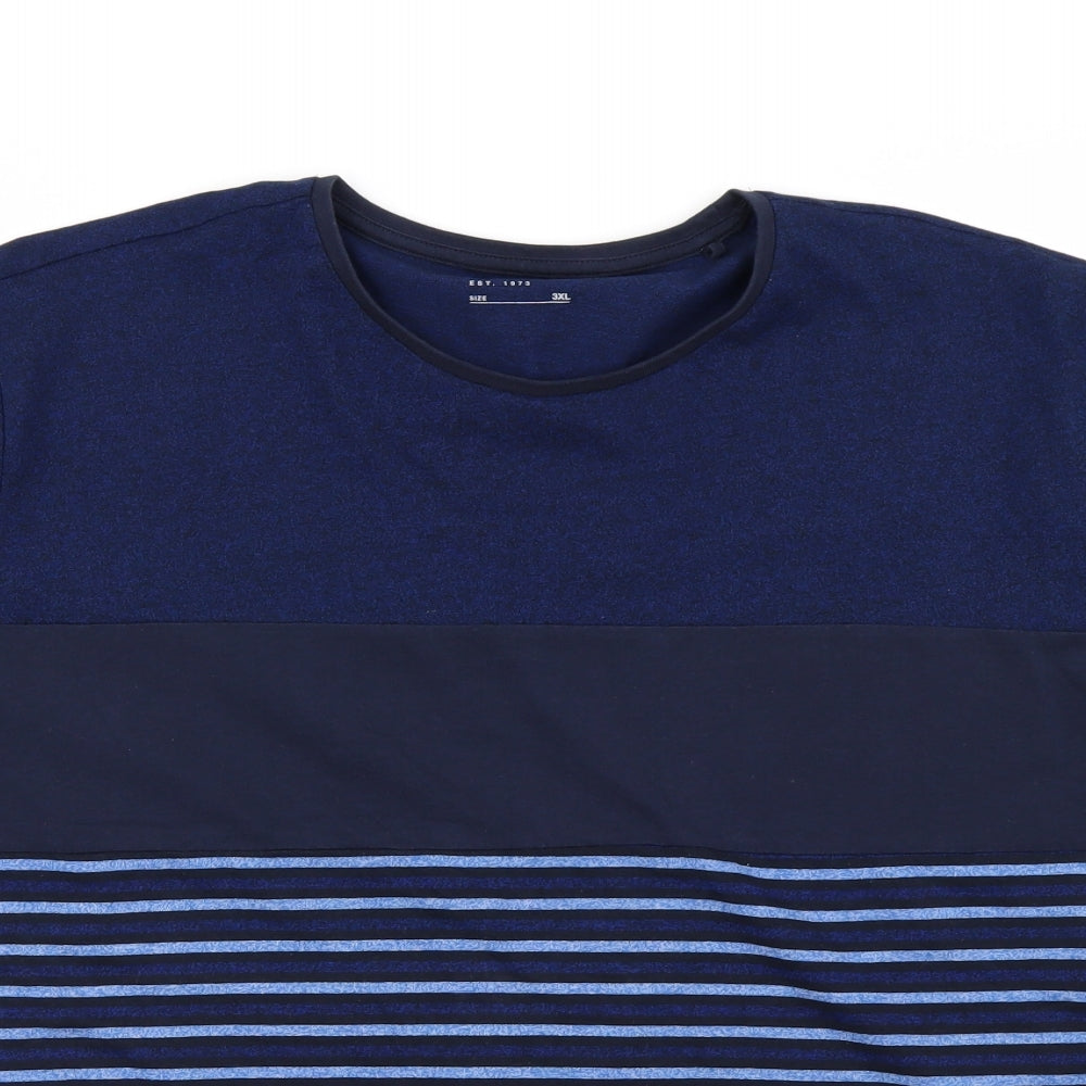 Easy Mens Blue Striped   T-Shirt Size 3XL