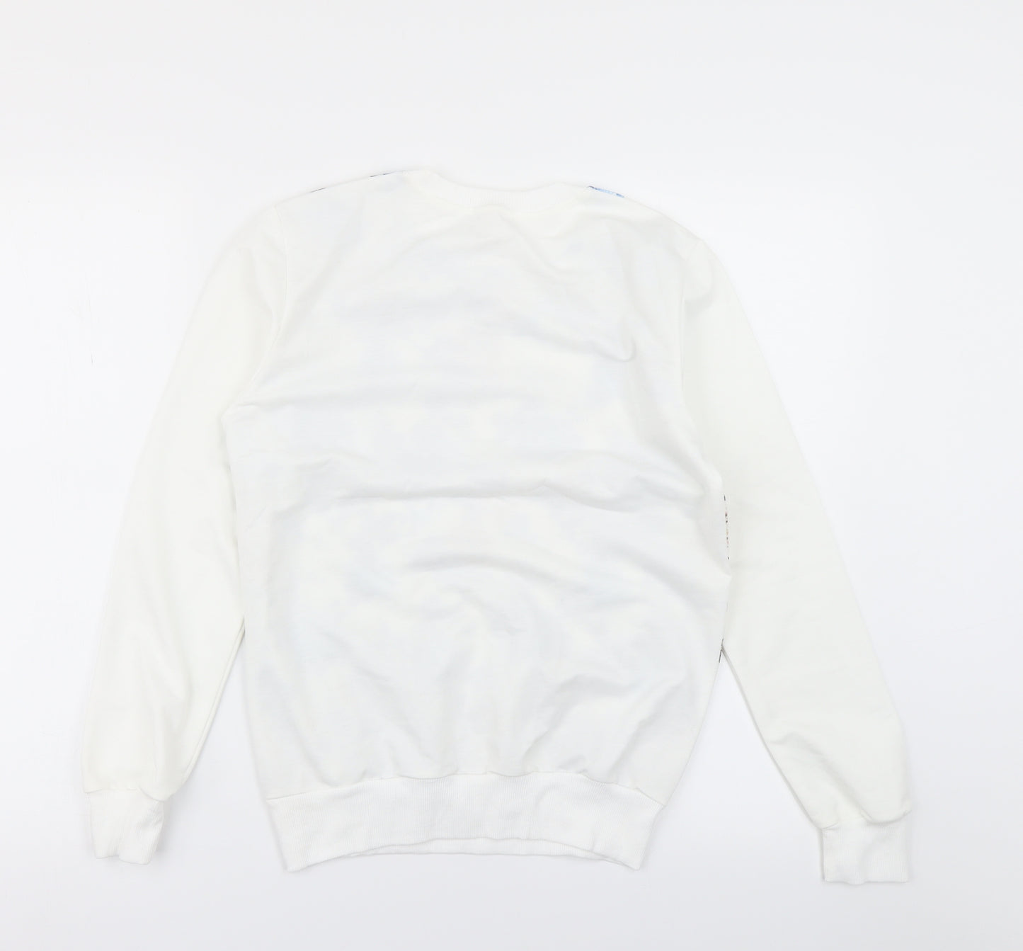 LCN angel Womens White Floral  Pullover Sweatshirt Size M