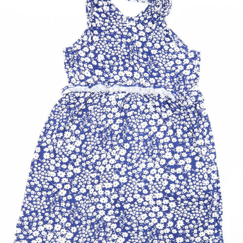 George Womens Blue Floral  Skater Dress  Size XS