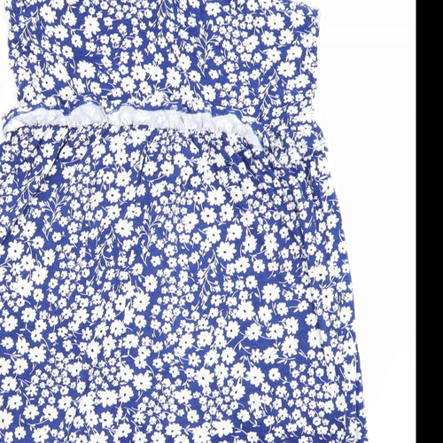 George Womens Blue Floral  Skater Dress  Size XS