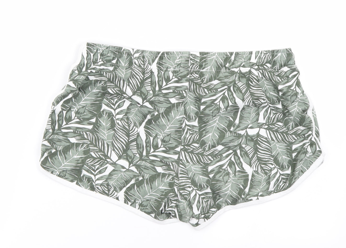 Primark Womens Green Floral  Hot Pants Shorts Size S