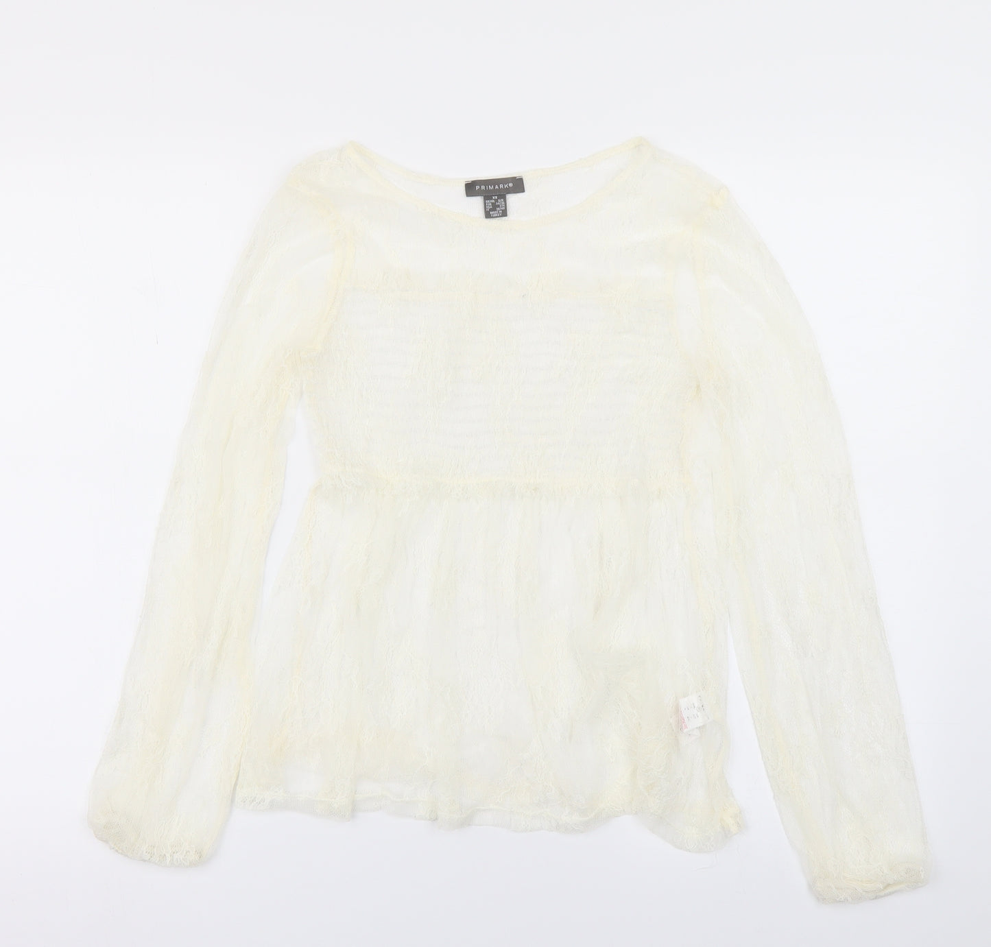 Primark Womens Ivory Floral  Basic Blouse Size XS
