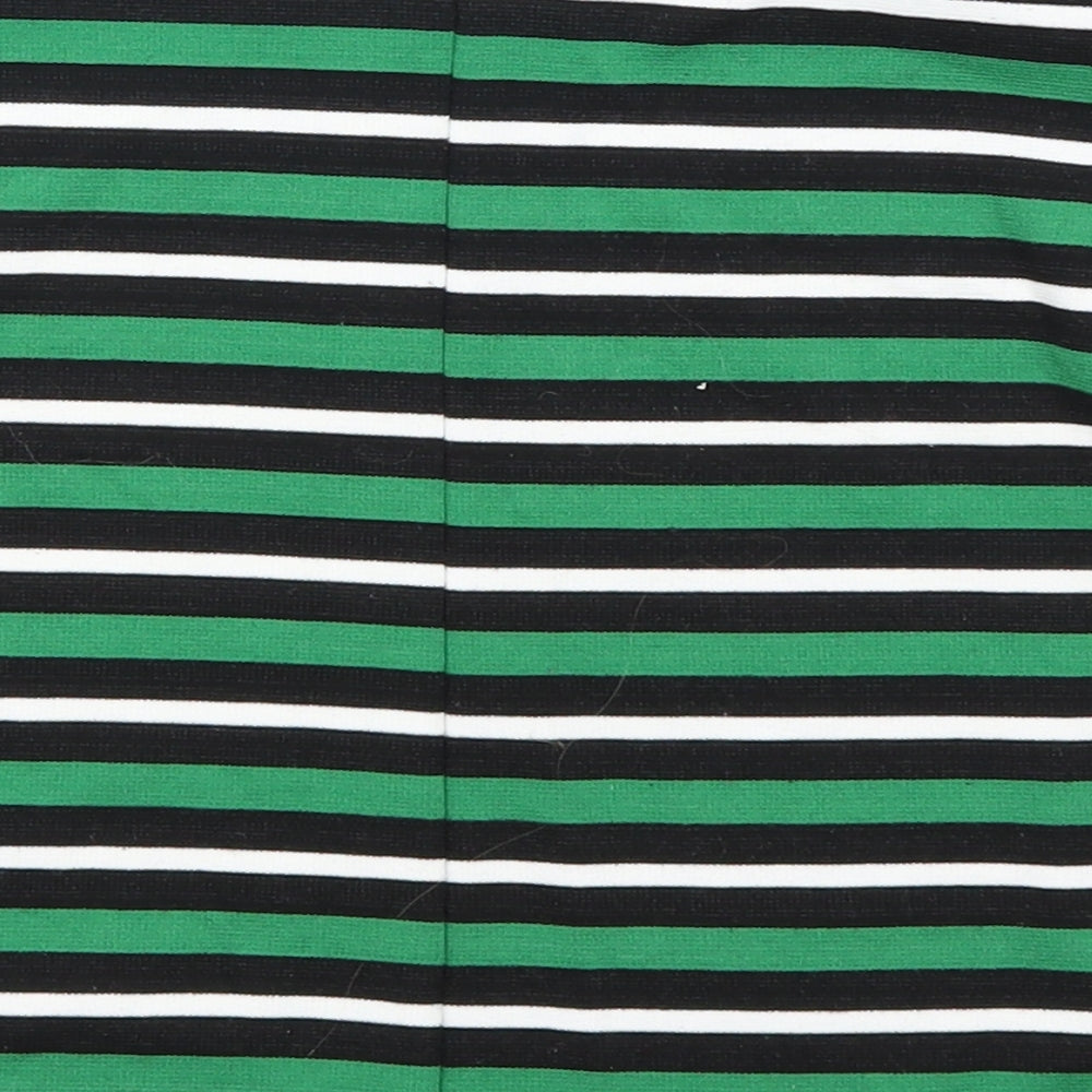 Primark Womens Green Striped  Bandage Skirt Size 8
