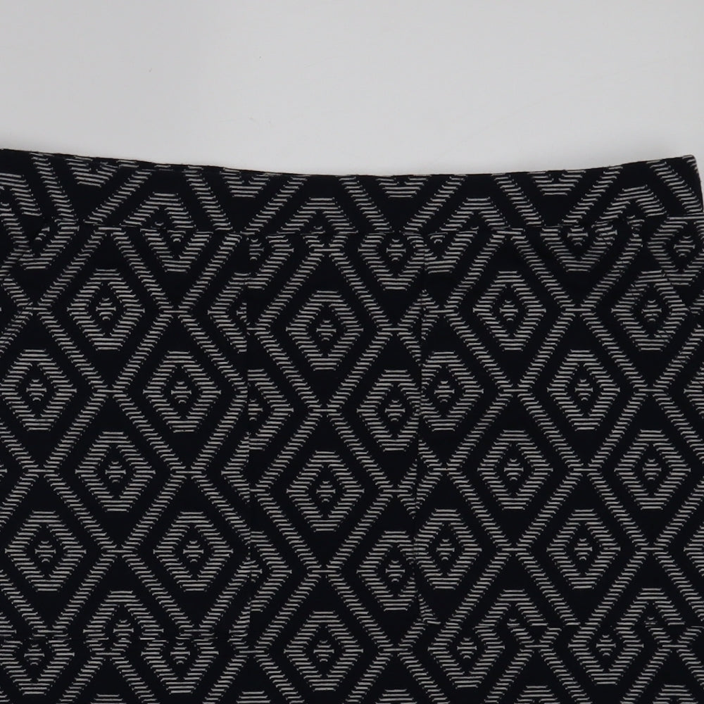 NEXT Womens Black Argyle/Diamond  A-Line Skirt Size 12