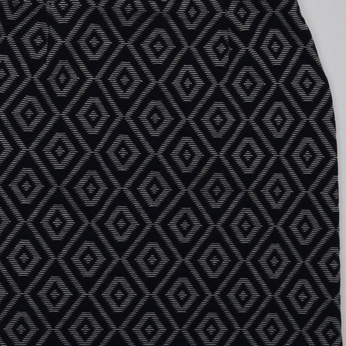 NEXT Womens Black Argyle/Diamond  A-Line Skirt Size 12