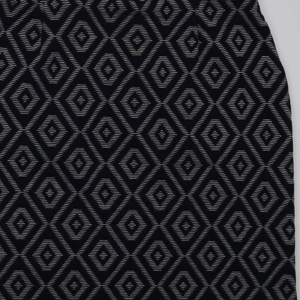 NEXT Womens Black Argyle/Diamond  A-Line Skirt Size 12