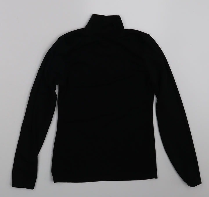 Boohoo Womens Black Basic Blouse Size 6