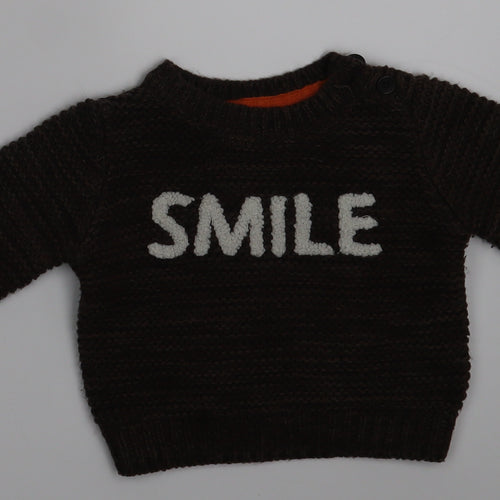 Nutmeg Baby Brown   Pullover Jumper Size 0-3 Months  - SMILE