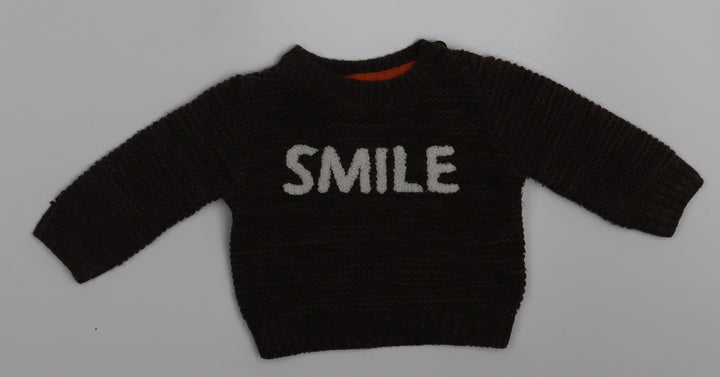 Nutmeg Baby Brown   Pullover Jumper Size 0-3 Months  - SMILE