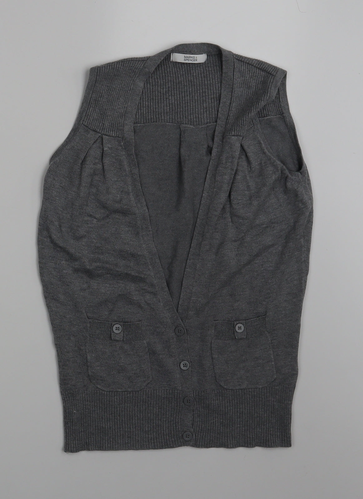 M&S Womens Grey   Cardigan Jumper Size 8
