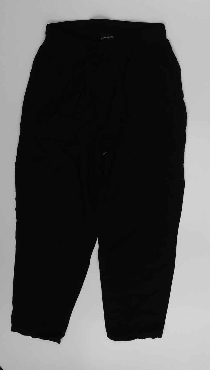 PRETTYLITTLETHING Womens Black   Sweatpants Trousers Size 8 L23 in