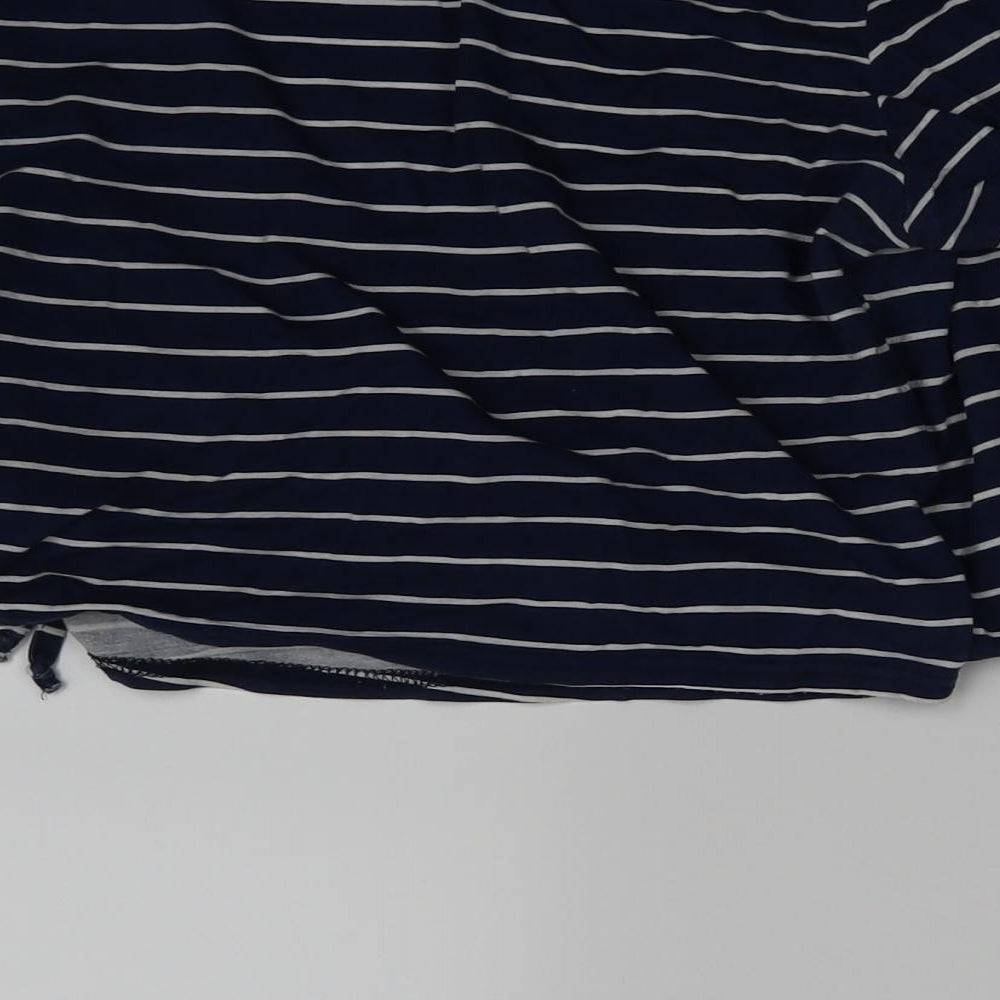 HEARTBREAK Womens Blue Striped  Basic T-Shirt One Size