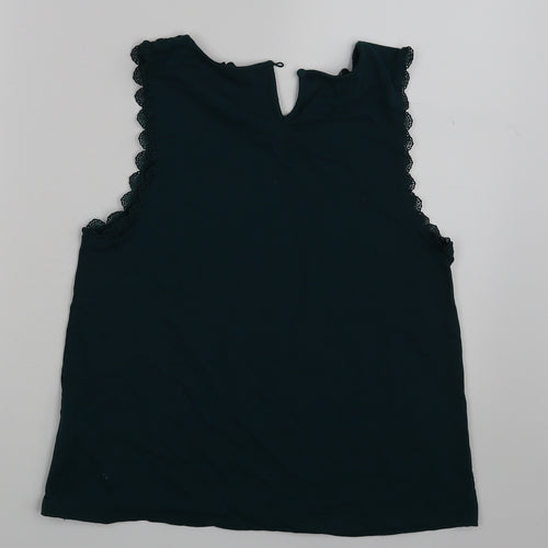 Topshop Womens Green Floral  Basic Blouse Size 12