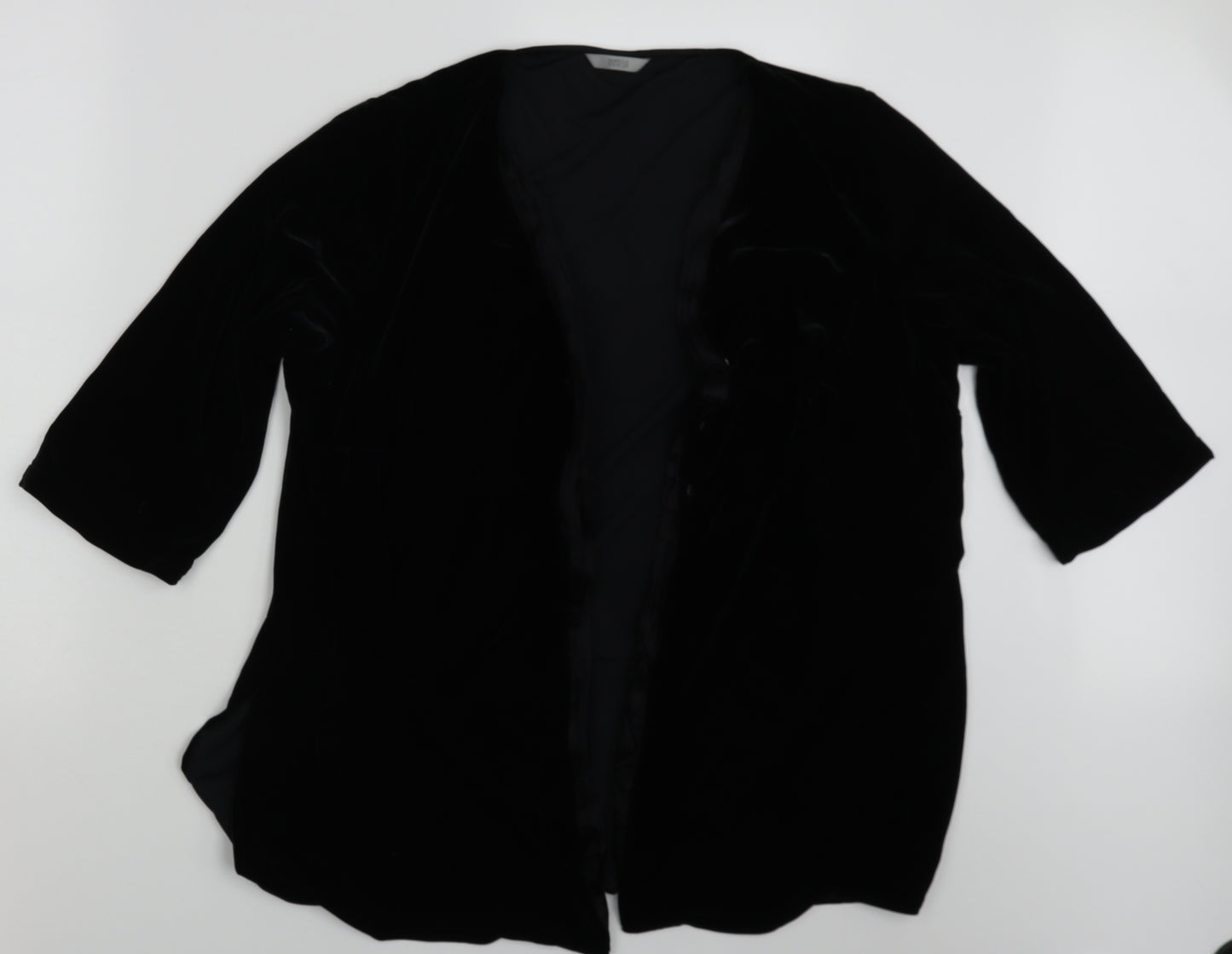 M&S Womens Black  Corduroy Cardigan Jumper Size 22