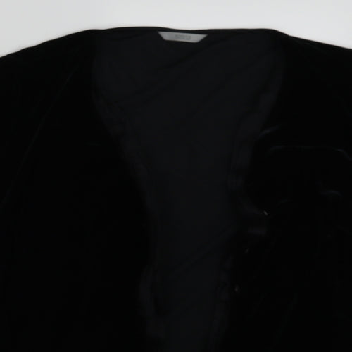 M&S Womens Black  Corduroy Cardigan Jumper Size 22