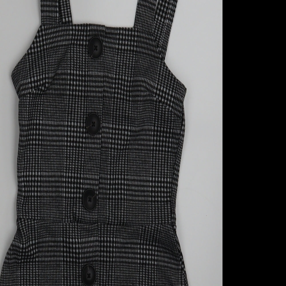 river is Womens Green Check  Pinafore/Dungaree Dress  Size 6