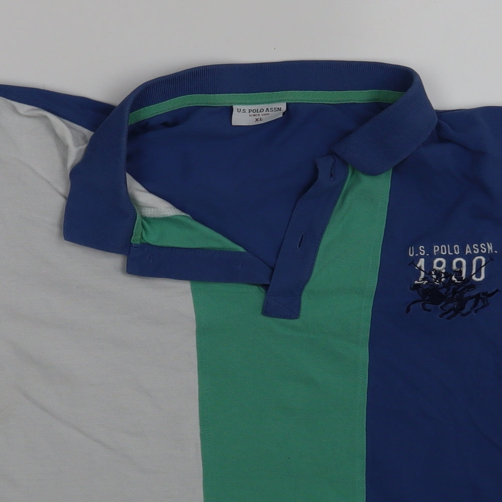 U.S. Polo Assn. Mens Multicoloured Striped   Polo Size XL