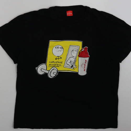 ActivLab Womens Black   Basic T-Shirt Size L  - Challenge Accepted
