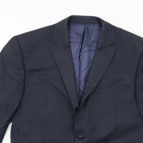 Preworn Mens Blue   Jacket Suit Jacket Size 40