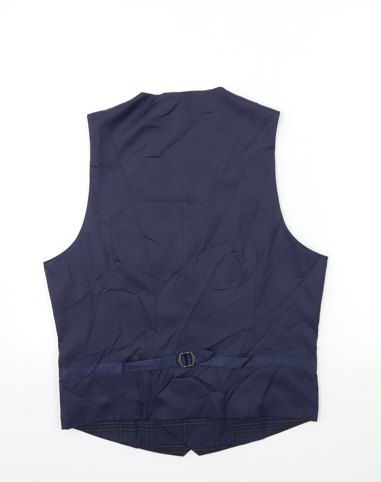 Marks and Spencer Mens Blue Check  Jacket Suit Waistcoat Size S