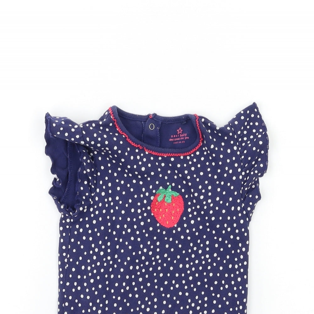 NEXT Baby Blue Polka Dot  Babygrow One-Piece Size 12 Months