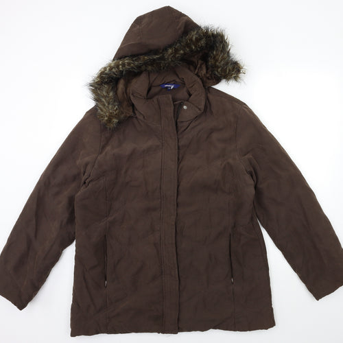 Casual Club Womens Brown   Overcoat Coat Size 16