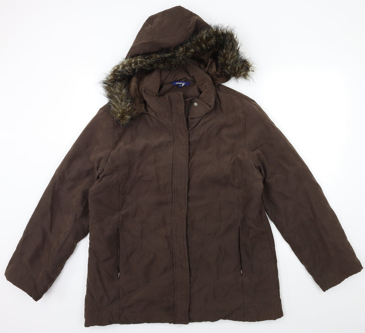Casual Club Womens Brown   Overcoat Coat Size 16
