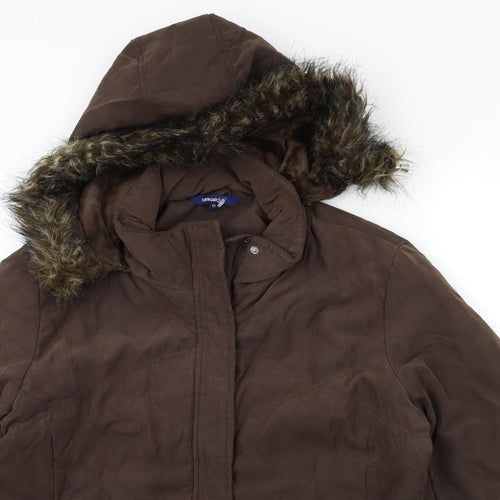 Casual Club Womens Brown   Overcoat Coat Size 16