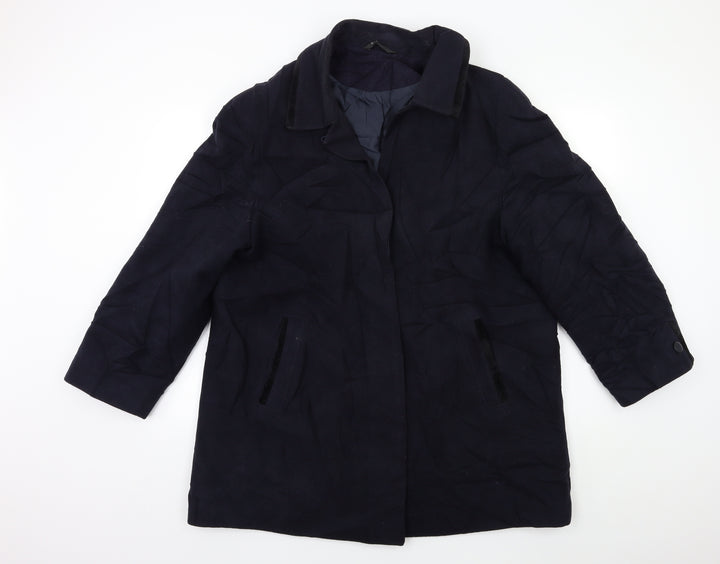 BHS Womens Blue   Overcoat Coat Size 18