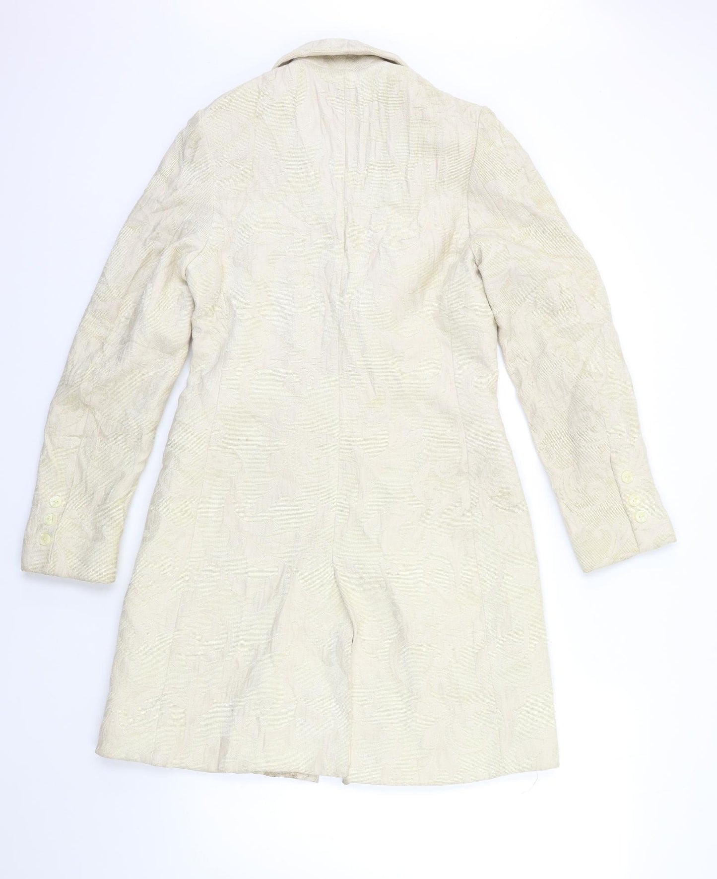 picotazos Womens Beige Floral  Overcoat Coat Size 12