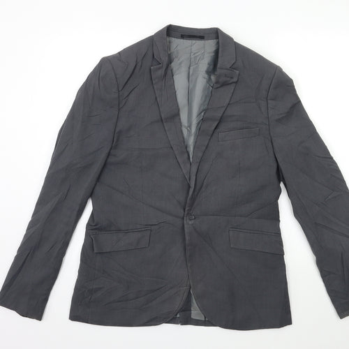 Topman Mens Grey   Jacket Suit Jacket Size 40