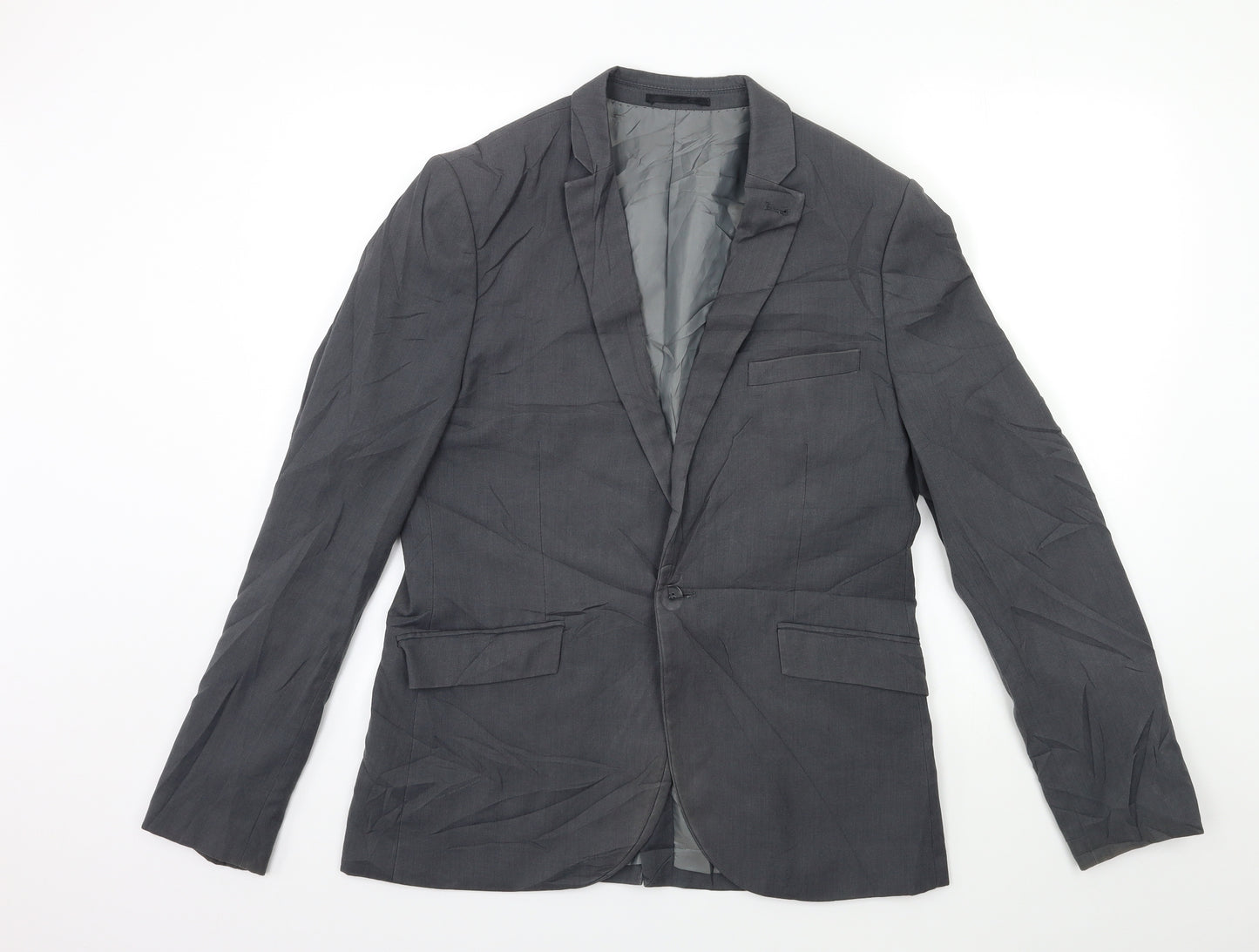 Topman Mens Grey   Jacket Suit Jacket Size 40