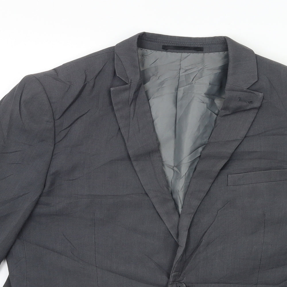 Topman Mens Grey   Jacket Suit Jacket Size 40