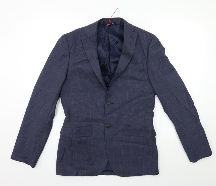 Marks and Spencer Mens Blue Check  Jacket Suit Jacket Size 36
