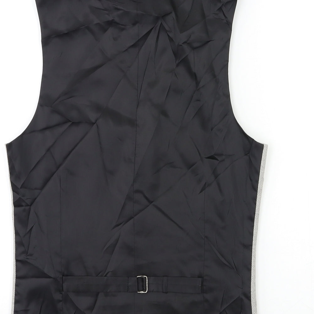 Topshop Mens Grey    Suit Waistcoat Size 38