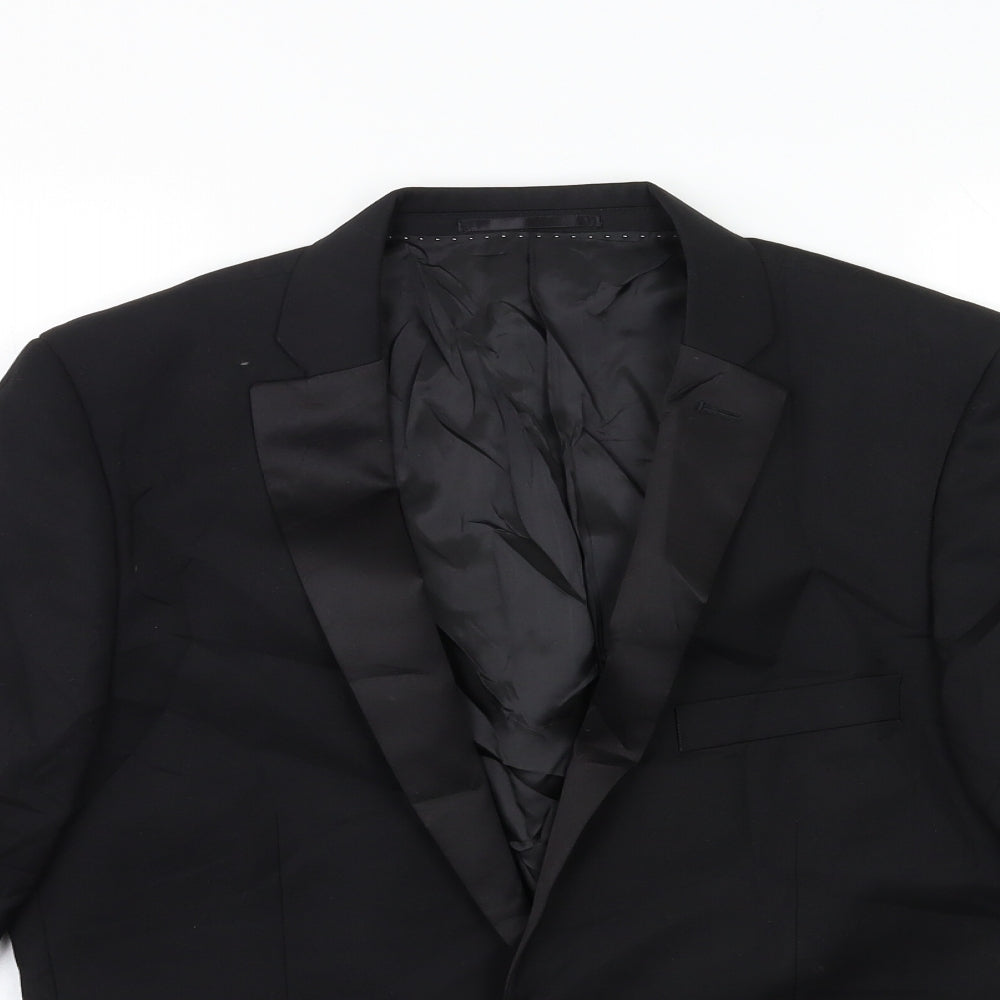 Topman Mens Black   Jacket Suit Jacket Size 40