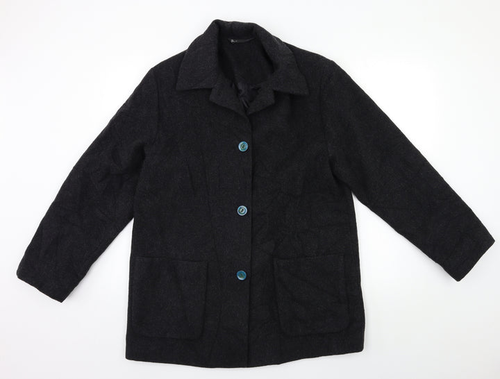 BHS Womens Black Overcoat Coat Size 10