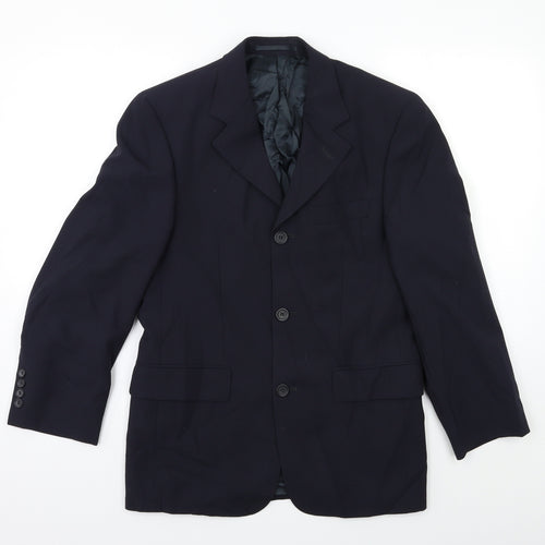 Preworn Mens Blue   Jacket Suit Jacket Size 34