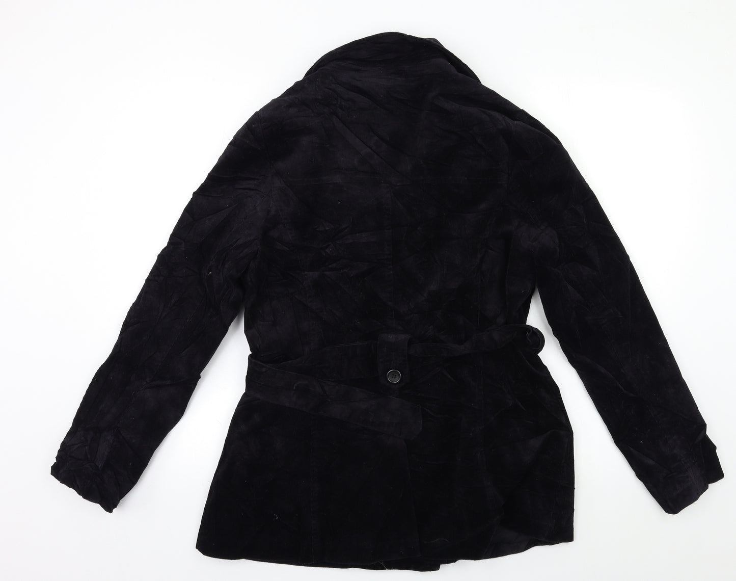 ALICE COLLINA Womens Black  Corduroy Overcoat Coat Size 12