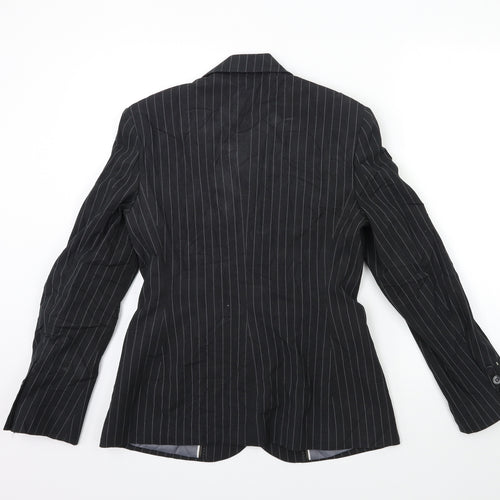 Marks and Spencer Womens Black Striped  Jacket Blazer Size 12