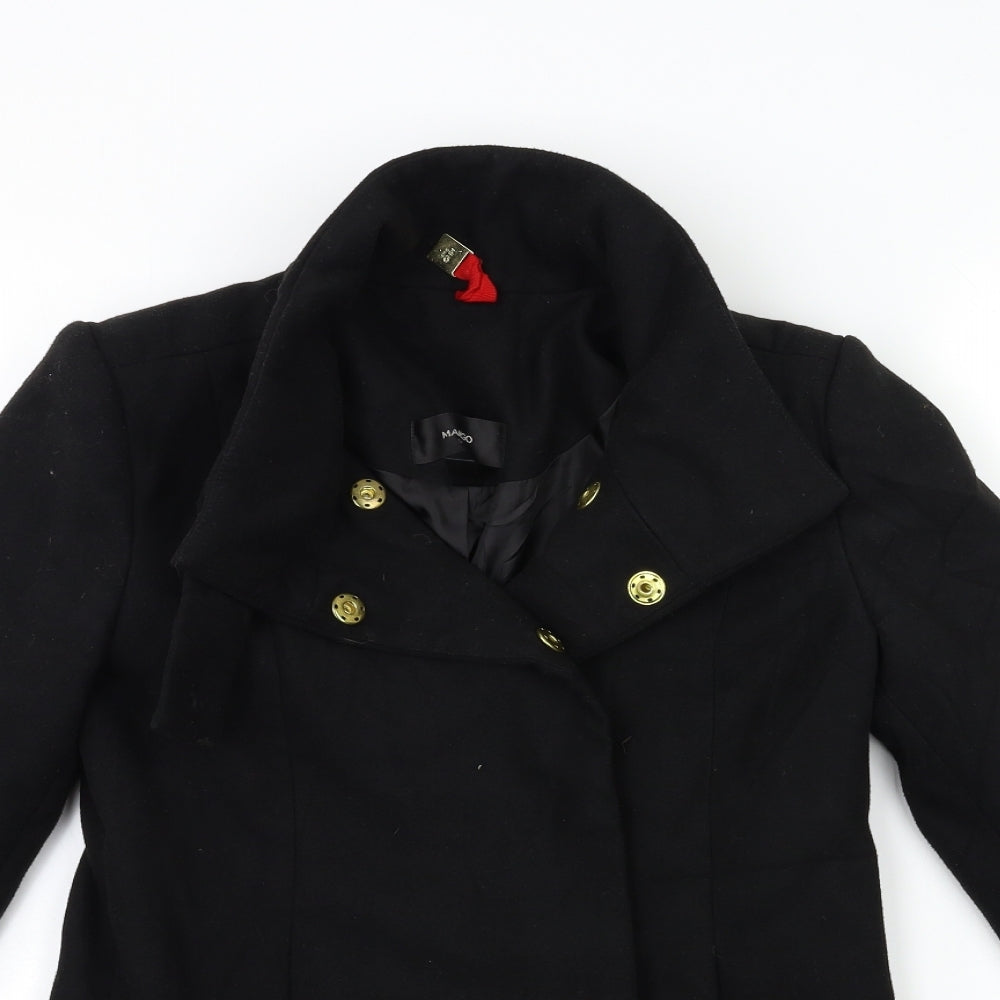 Mango Womens Black   Overcoat Coat Size S