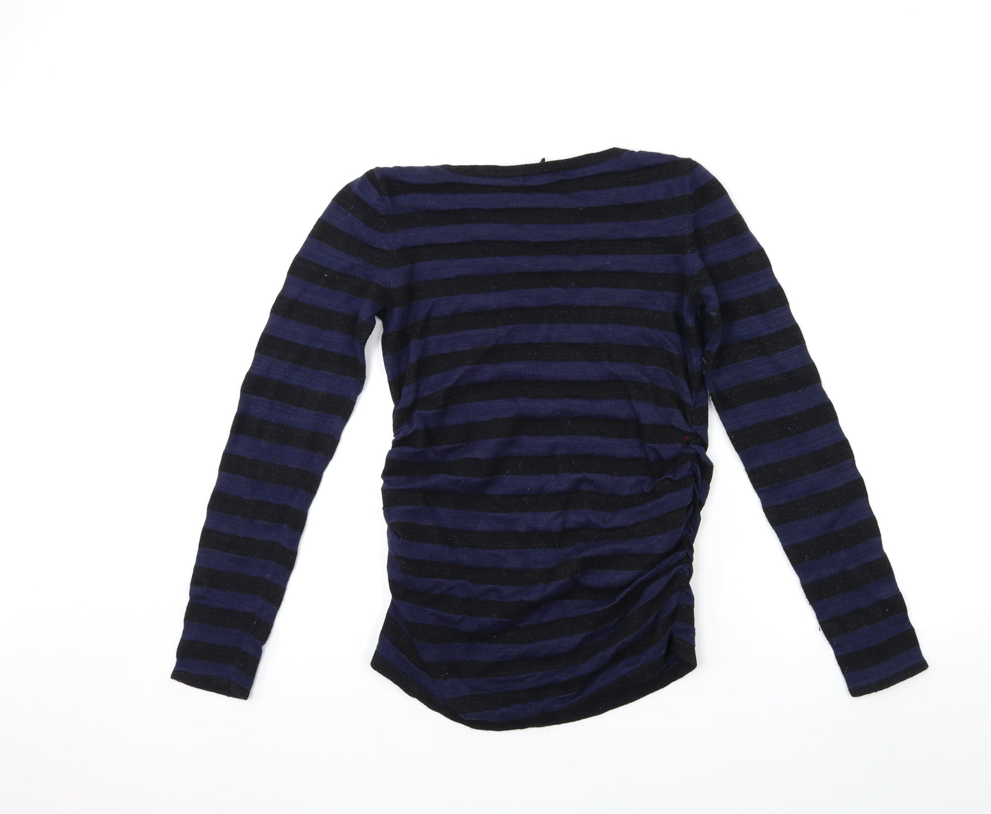 H&M Womens Blue Striped Knit Pullover Jumper Size S
