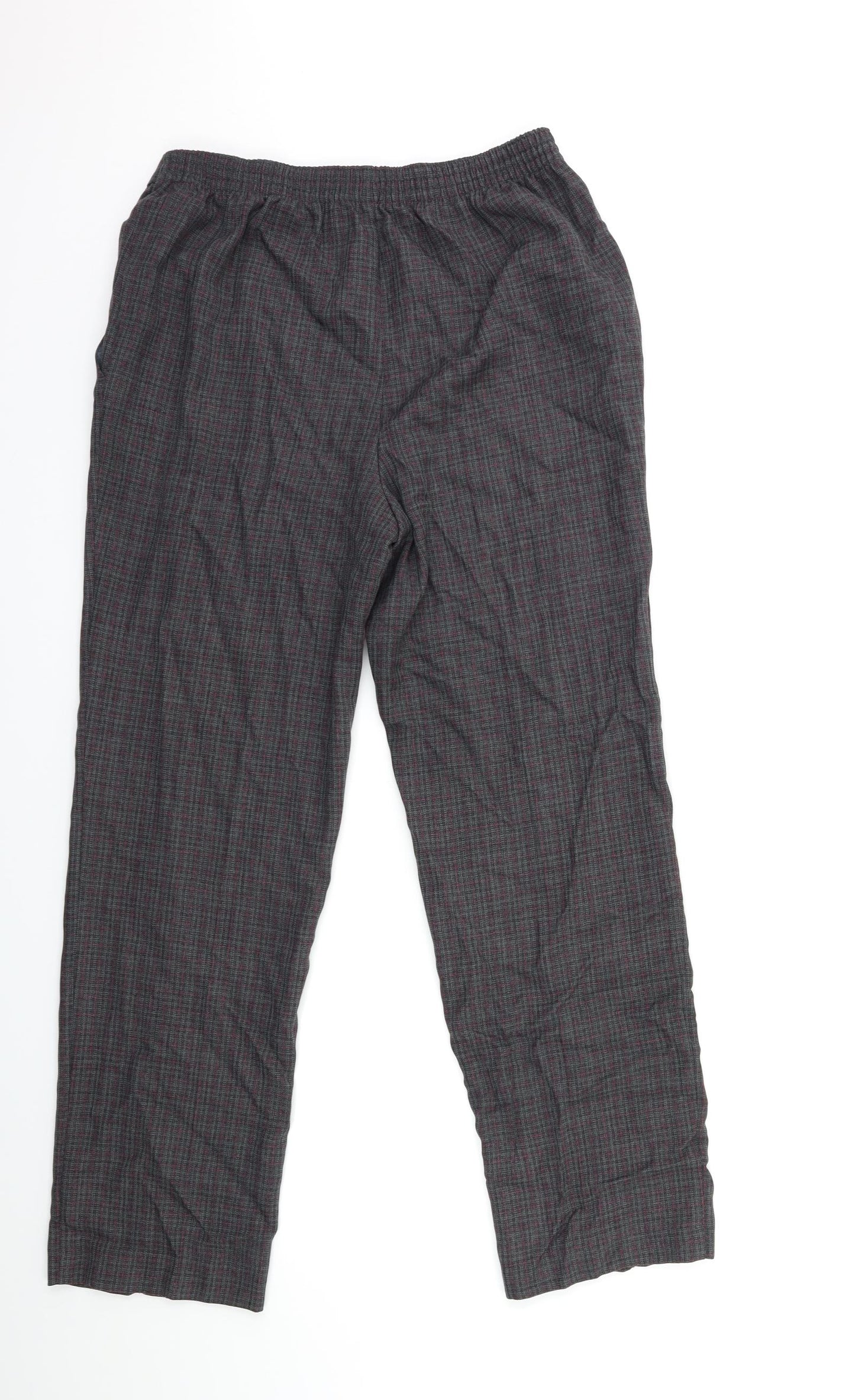 Marks and Spencer Womens Grey Check  Trousers  Size 12 L29 in