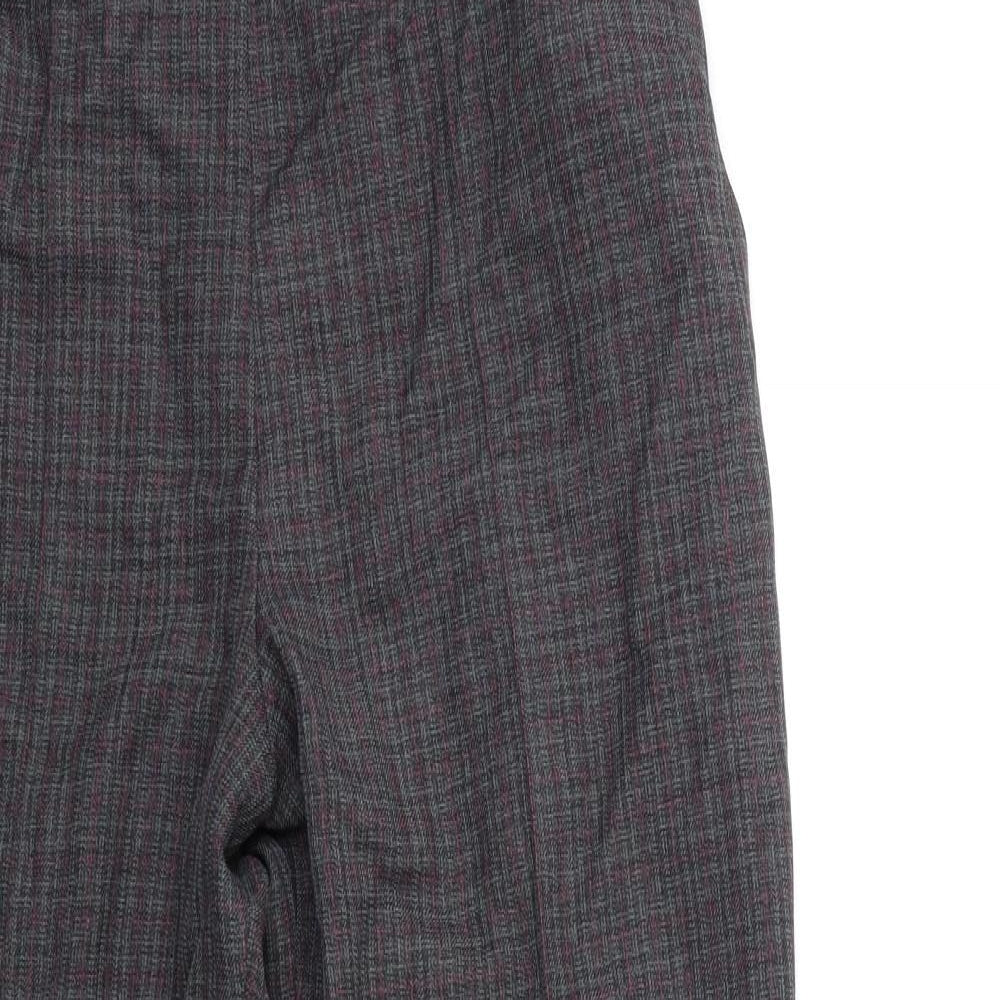 Marks and Spencer Womens Grey Check  Trousers  Size 12 L29 in
