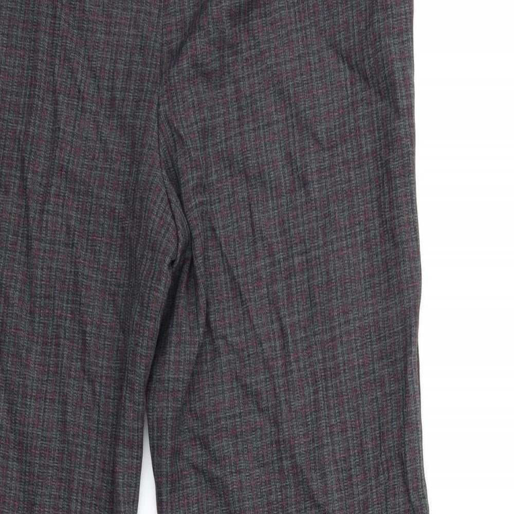 Marks and Spencer Womens Grey Check  Trousers  Size 12 L29 in