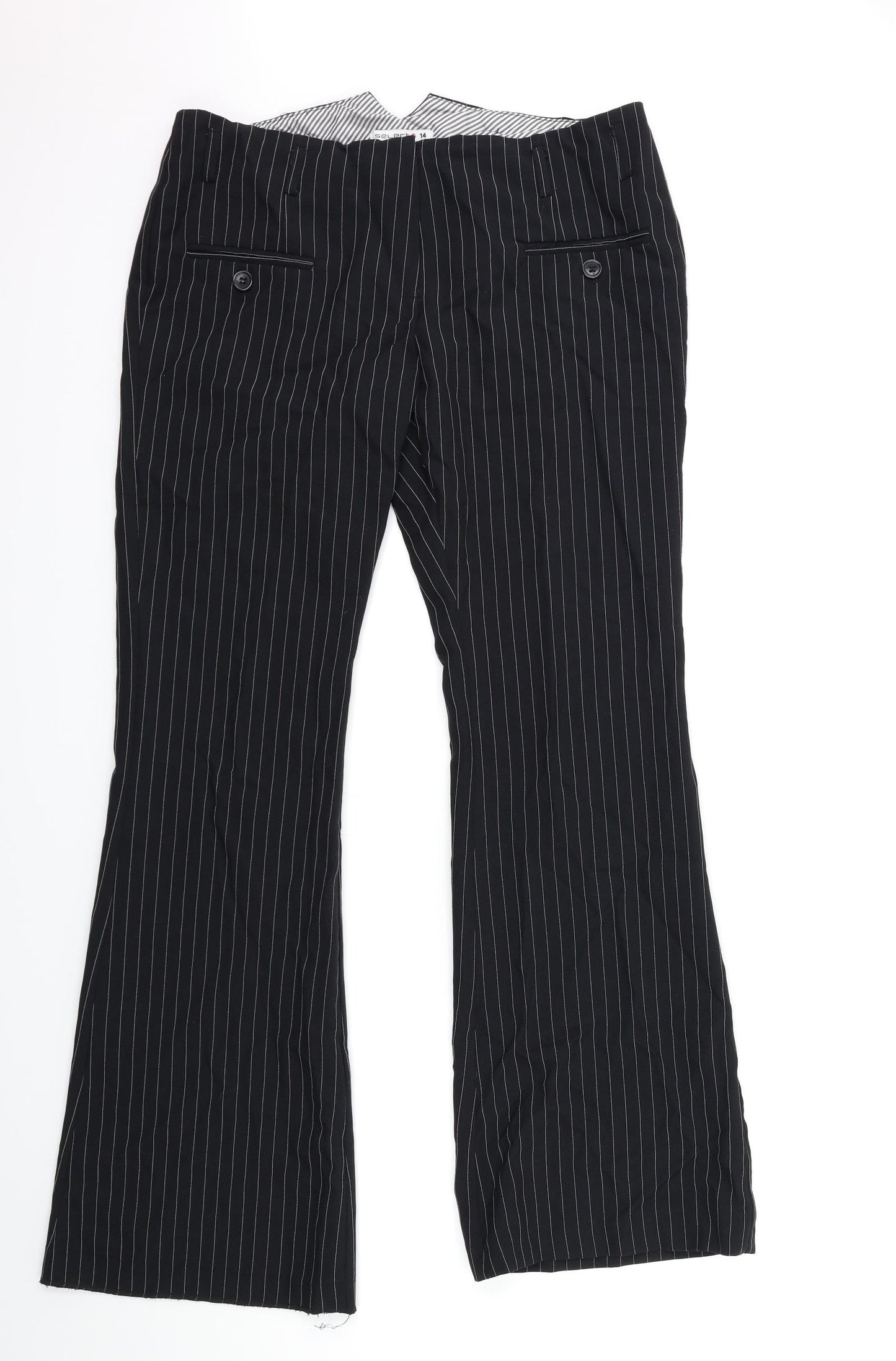 Jaeger Womens Black Striped  Trousers  Size 14 L32 in